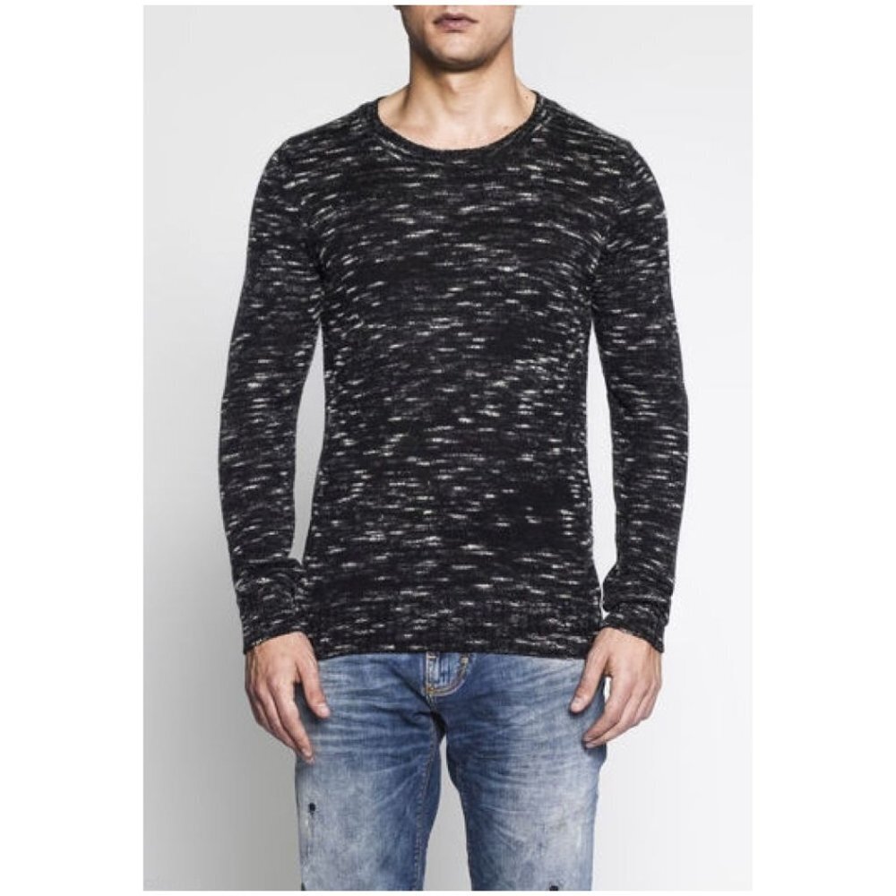 Antony Morato Men's Marled Charcoal Crew Neck Long Sleeve Sweater size M